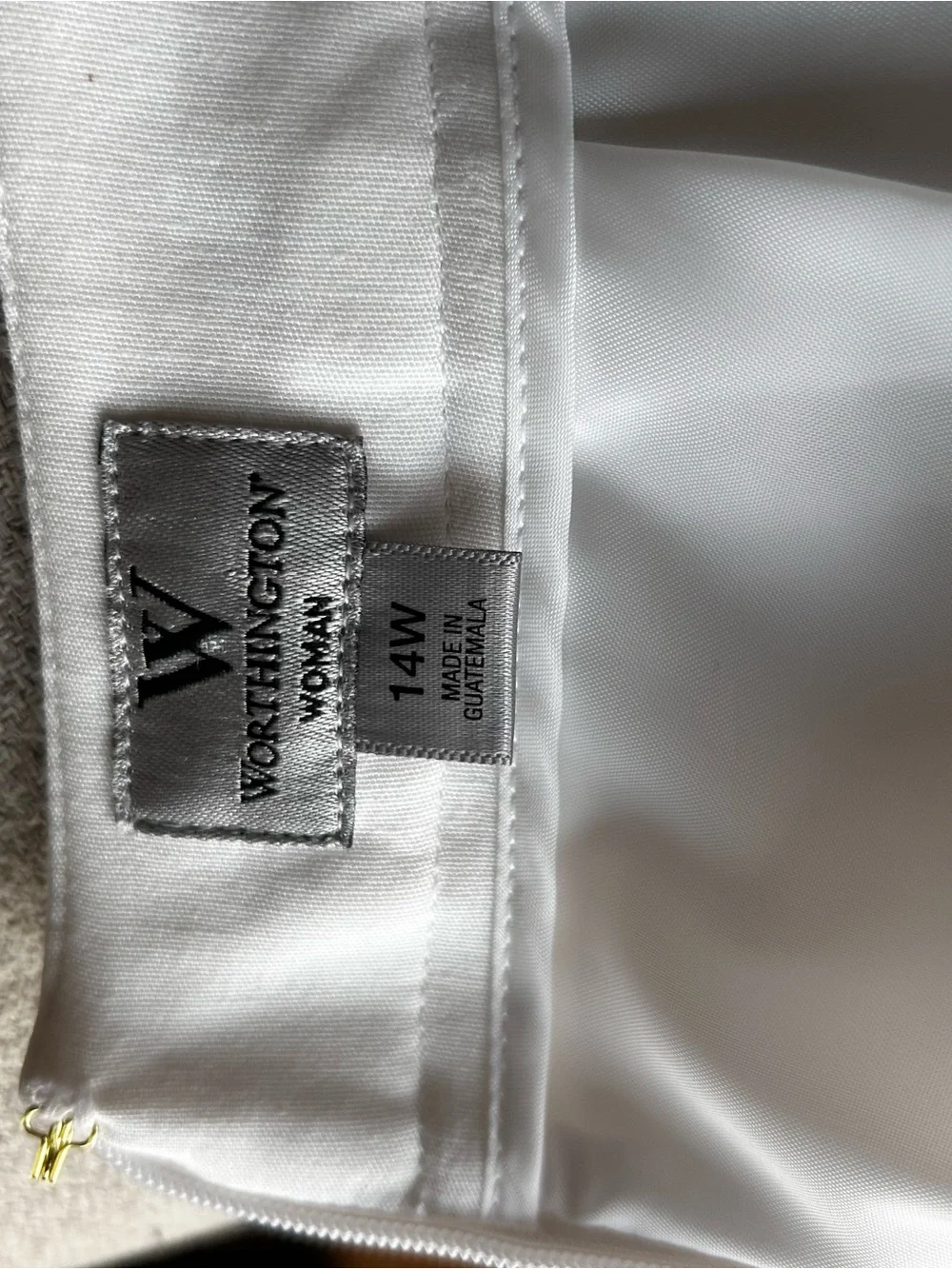 Worthington White Pencil Skirt with Belt Size 14W NWT Classic Career Office